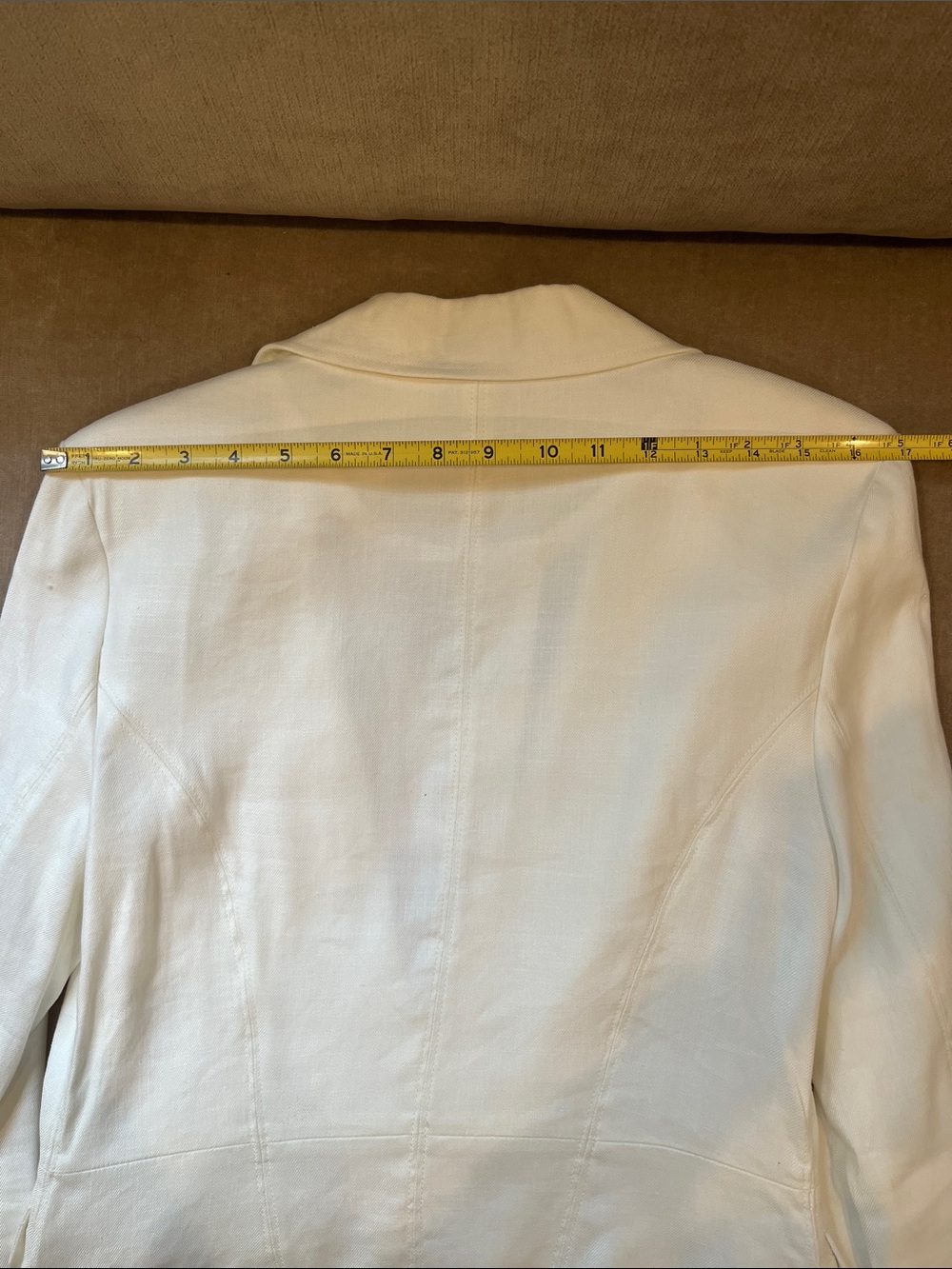 AS by DF Ivory Blazer Jacket Silver Button  Size Small Linen Tailored - Picture 12 of 14
